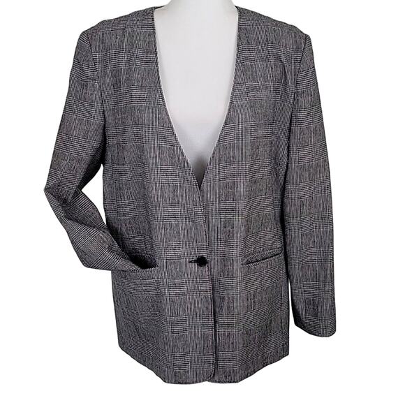 Alfred Dunner Wmn Plaid 50% Wool 50% Polyester Two Front Pocket Blazer Size 12 - Picture 1 of 9